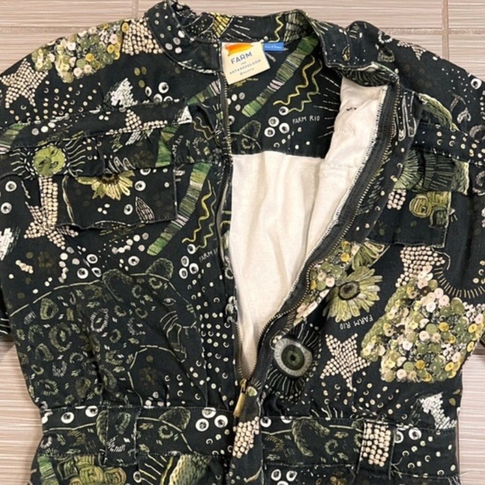 Farm Rio X Anthropologie Borogodo Green Jumpsuit • XL - Picture 5 of 9